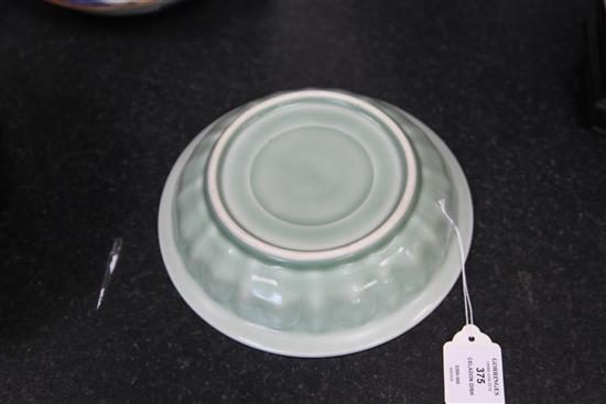 A Shoki Imari or Nabeshima celadon dish, late 17th / early 18th century, 22cm